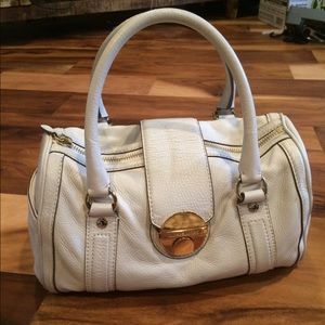 Authentic white leather Michael Kors Satchel purse