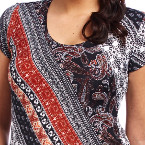 StellaMax Rust Diagonal-Stripe Tunic, Plus Size - Picture 2 of 3