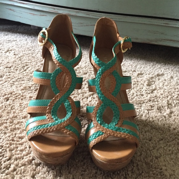 BCBG cork heels