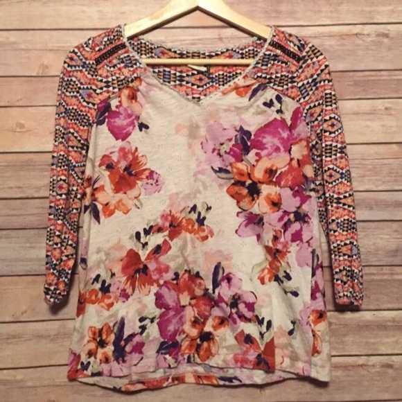 AKEMI + KIN Anthropologie Peasant Top 3/4 Sleeves