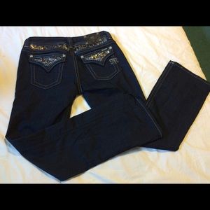 Miss me boot cut jeans with sequined pocket accent