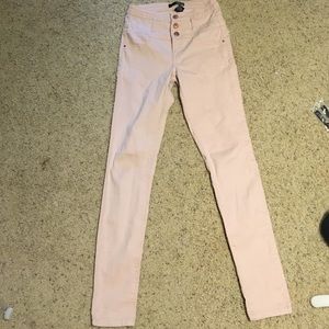 High Waisted Light Pink/Khaki Jeans