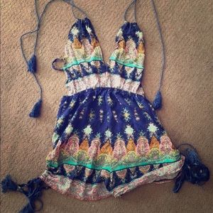 Rope tie romper