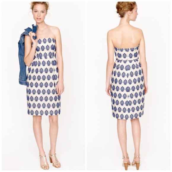 SALE J. Crew Embroidered Strapless Dress - Picture 2 of 4