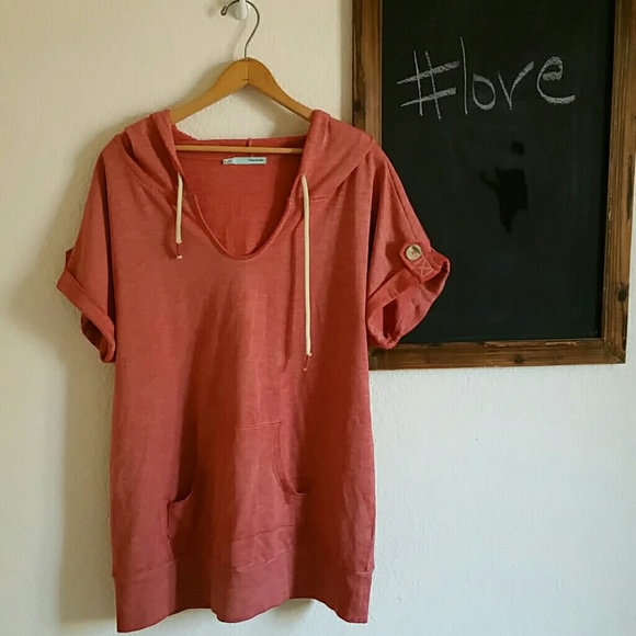 Rose HoodedJersey Tunic, Maurices, XL