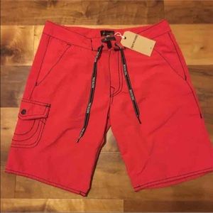 True Religion Men's Red Board Shorts