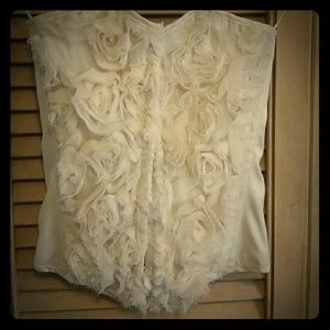 Cream bustier with floral embellishments