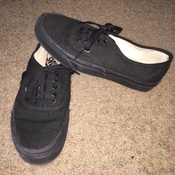All black authentic Vans