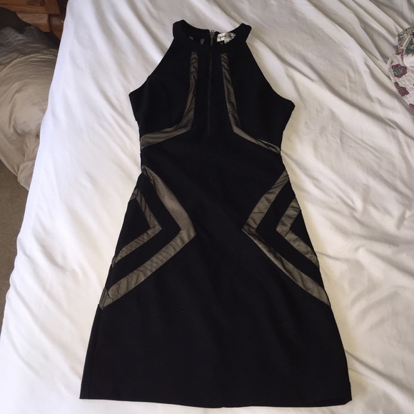 Black and Tan mesh cut out dress