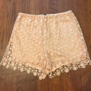 Mid-Rise Crochet Peach Shorts