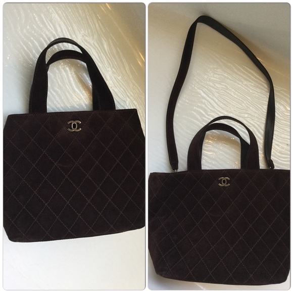 Final Price. Chanel Suede Quilted Tote - Picture 2 of 4