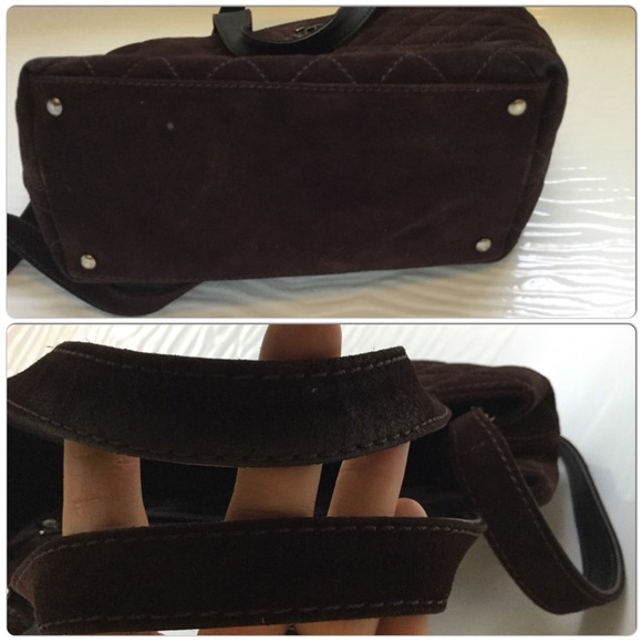 Final Price. Chanel Suede Quilted Tote - Picture 3 of 4