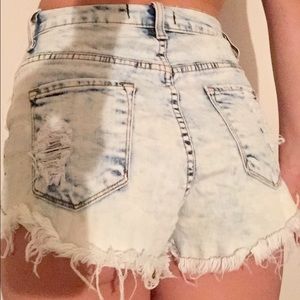 High waisted denim shorts