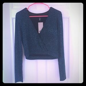 NWOT H&M Short Wrap Front Top