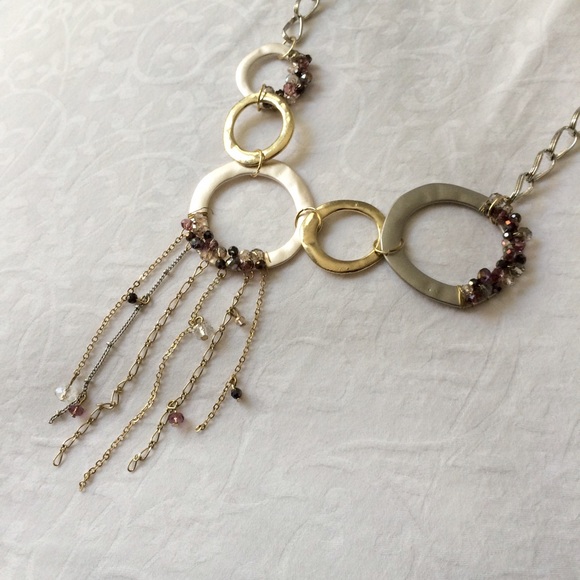 Mixed Metal Necklace with Bead Detailing