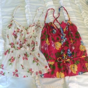 2 Hollister floral tank tops.