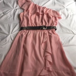 Pink One Shoulder Dress