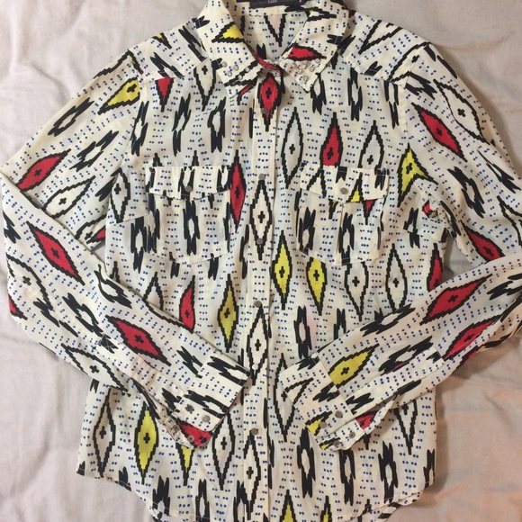 Hazel Aztec Button-Up Blouse - Picture 1 of 3