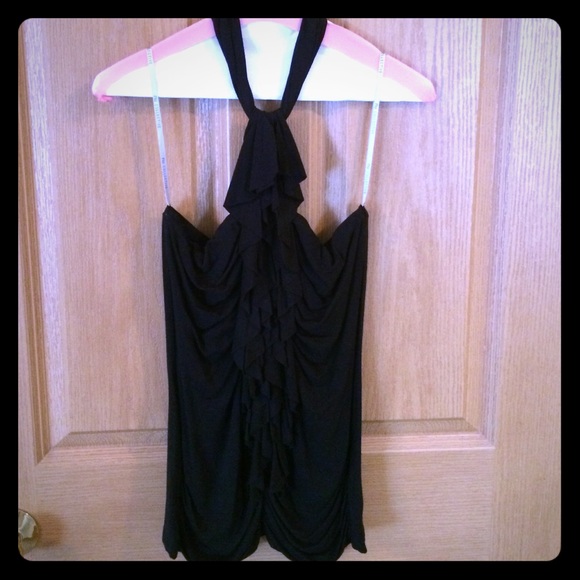 Nu Collective Black Tuxedo style Halter Top