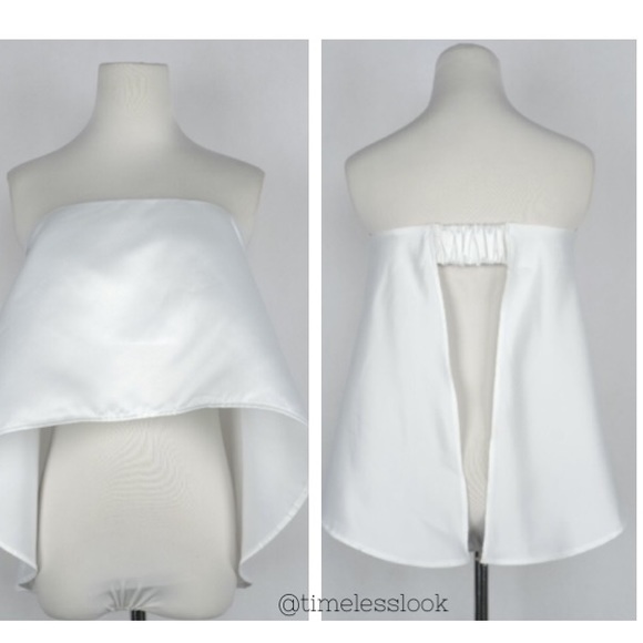 Hot high low asymmetric elastic band strapless top - Picture 4 of 4