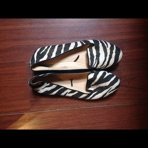 Zebra patterned loafers women's