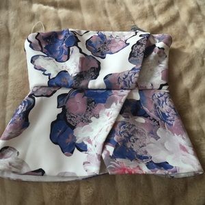 One day sale!! Strapless peplum top.