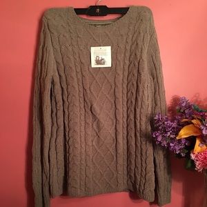 Tan colored Cable Knit Sweater