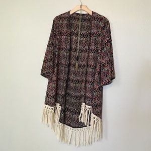 Colorful Kimono with Fringe