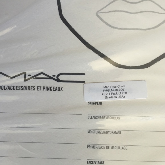 Face charts - MAC - 20 Blank charts - Picture 3 of 3