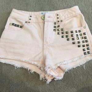 Light pink with gold studs highwaisted shorts