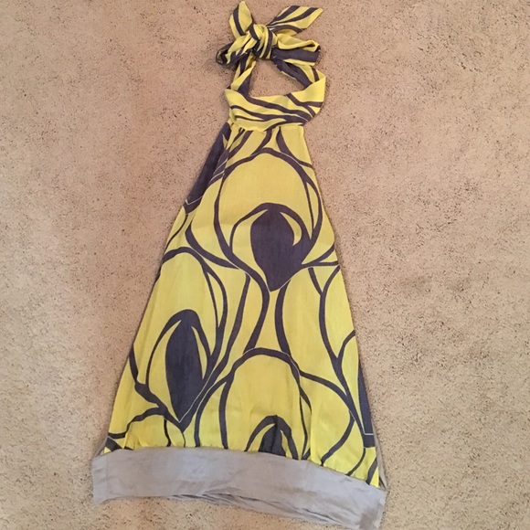 Yellow and gray halter