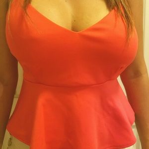 NWT 2BEBE ORANGE CROP TOP