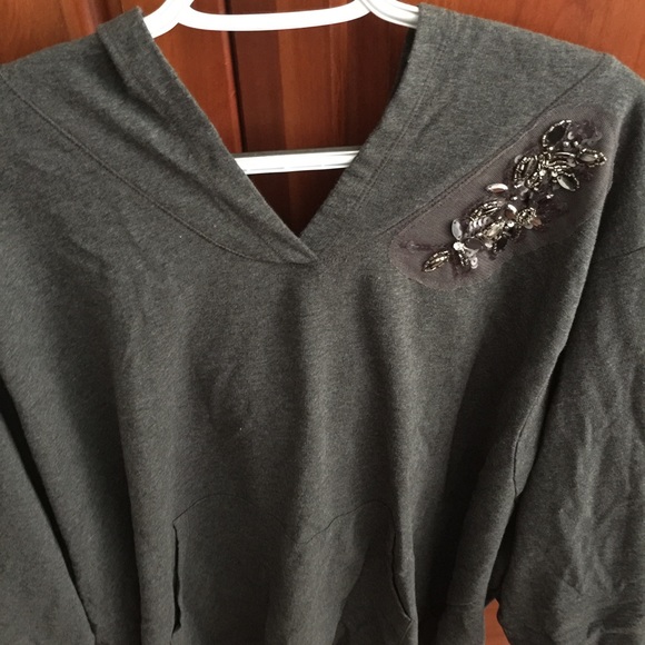 Lane Bryant Charcol 3/4 sleeve hoodie