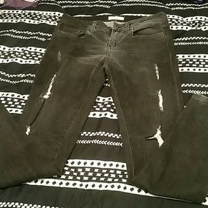 Dark Gray Distressed Skinny Jeans