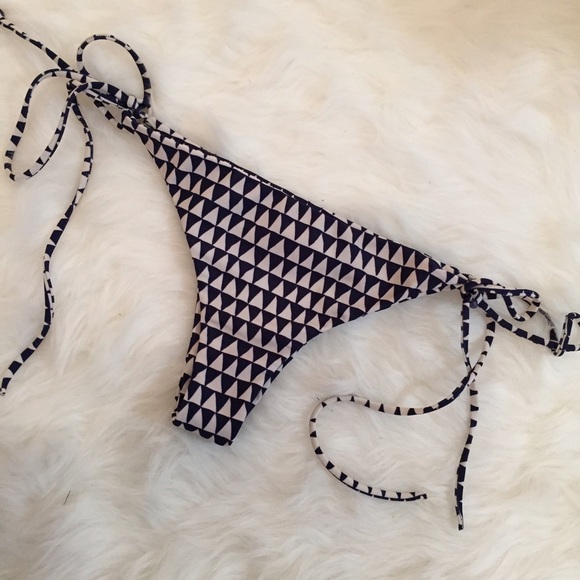 Tori Praver blue and white bikini bottom