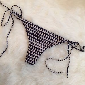 Tori Praver blue and white bikini bottom