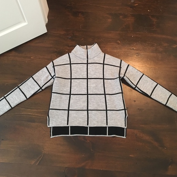 Rosebullet turtleneck cotton grey &black checker