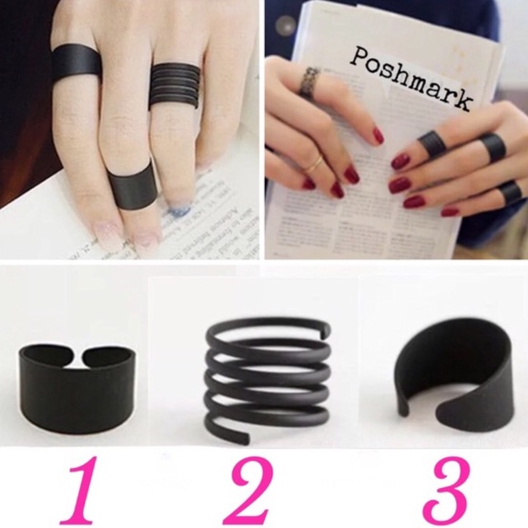 |HP| ๐BLACK 3 RING MIDI SET - Picture 3 of 3