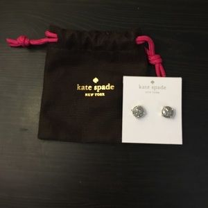 Kate Spade Silver Glitter Earrings
