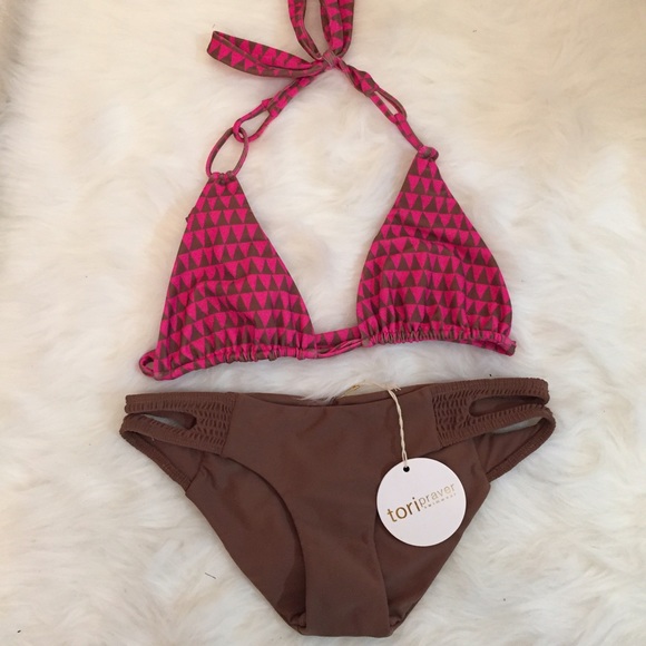 tori Praver brown bikini bottom