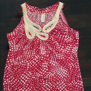 Red and white tank top