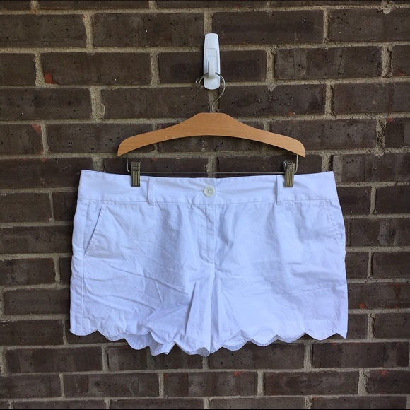 LOFT Pants - [loft] white scalloped shorts