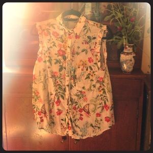 100% cotton Zara floral print top.