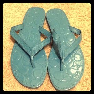 Blue Coach Sandals
