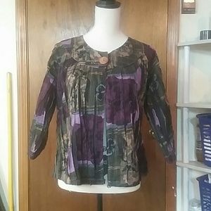 Tantrums Green and Purple Rag Jacket Top