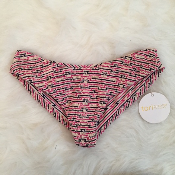 Tori Praver pink multicolor bikini bottom