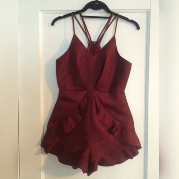L'ATISTE Red Ruffle Romper