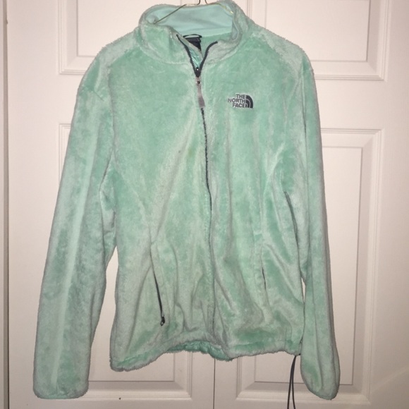 mint green north face jacket