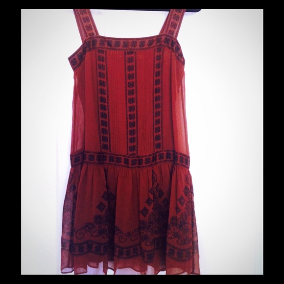New w/Tags bohemian brown and black design dress