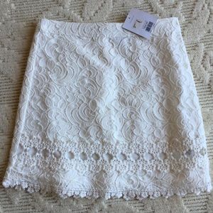 NWT Topshop white lace miniskirt